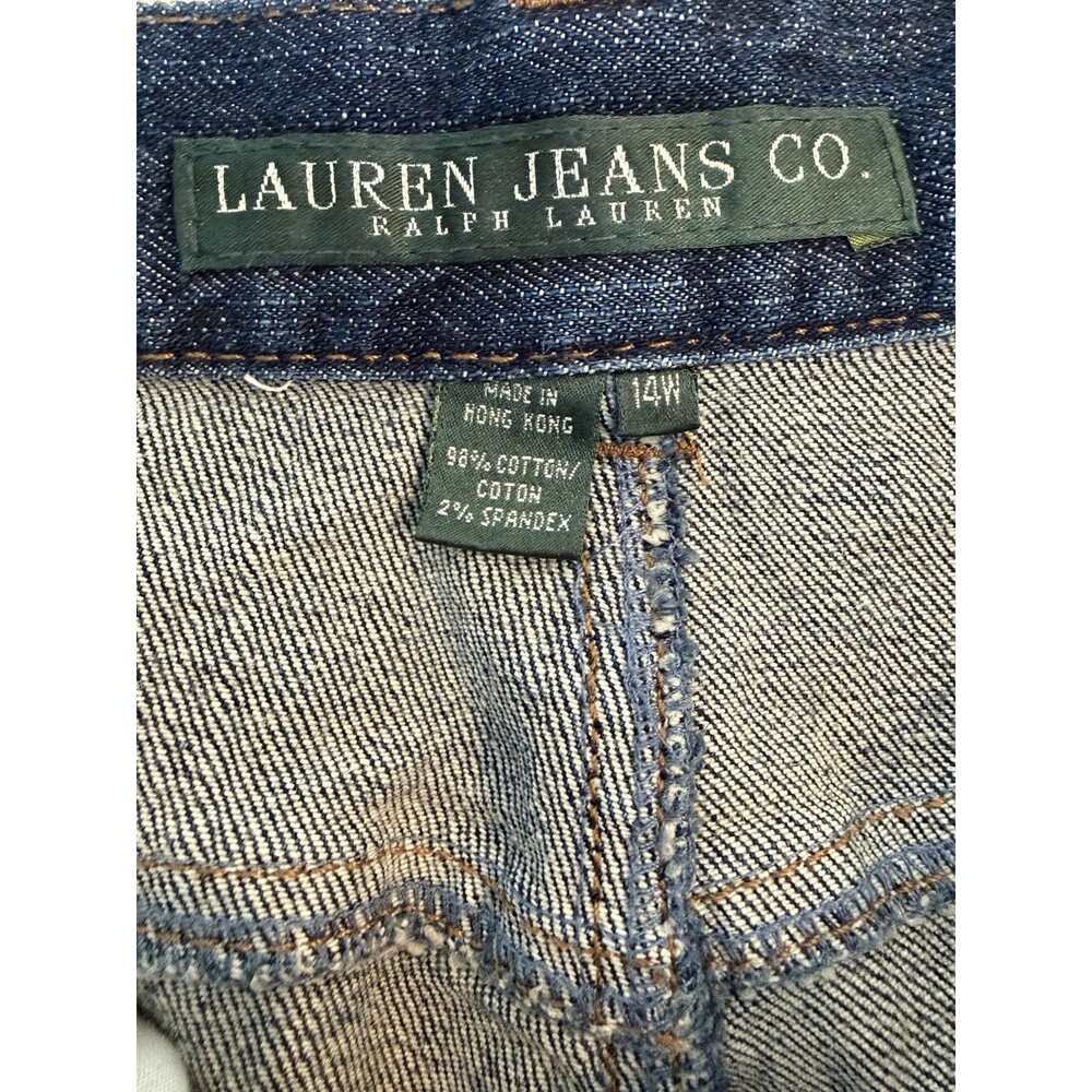 Vintage 90s Ralph Lauren Women Southwest Beaded Jeans Size 14W Turquoise Aztec - Picture 4 of 16